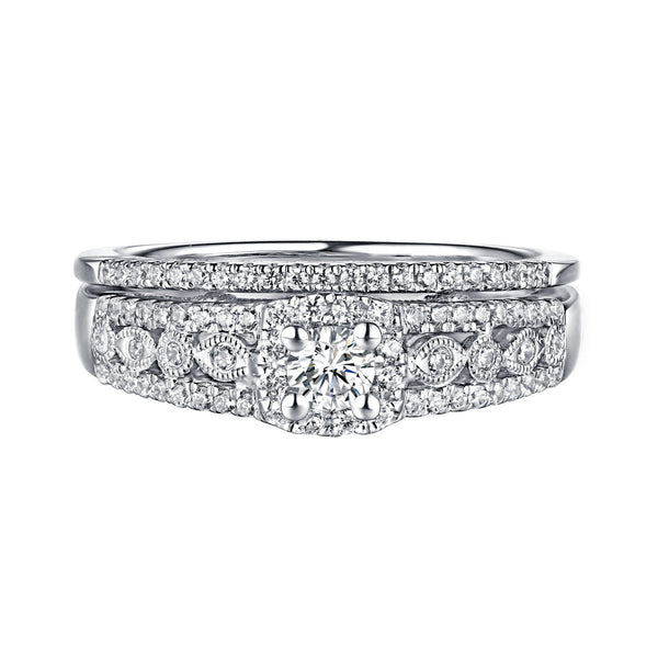 Beau Diamond Engagement Ring S201865A and Band Set S201865B