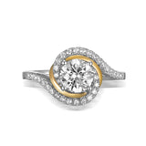 Modern Two Tone Engagement Ring S201791A and Band Set S201791B