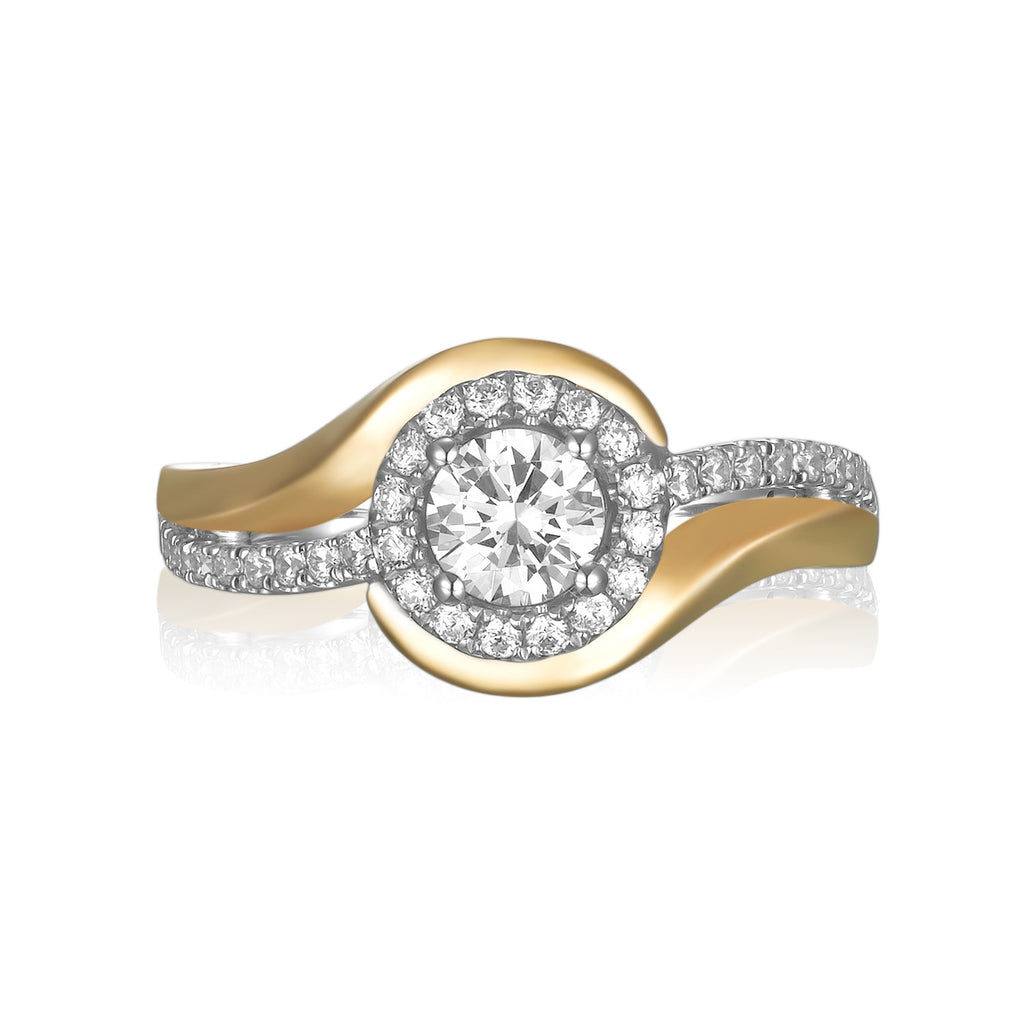Modern Two Tone Engagement Ring S201792A and Band Set S201792B