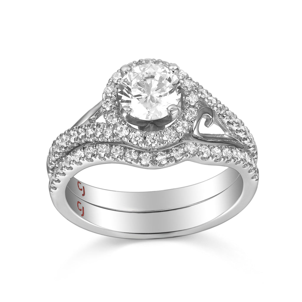Modern Engagement Ring S201797A and Band Set S201797B