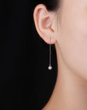 Rose Gold Bezel Set Diamond Drop Earrings - S2012260