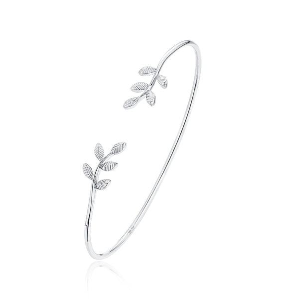 18KT  White Gold Leaf Bracelet - S2012275