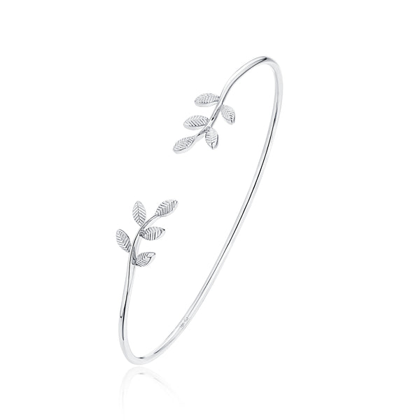 18KT  White Gold Leaf Bracelet - S2012275