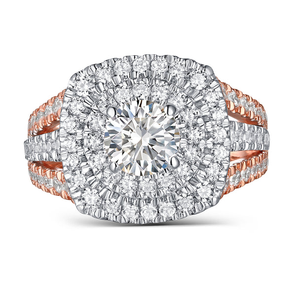 Halos Round Engagement Ring S2012677A and Band Set S2012677B