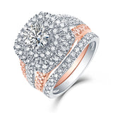 Halos Round Engagement Ring S2012677A and Band Set S2012677B