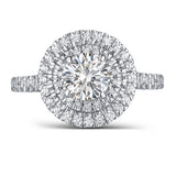 Halos Round Engagement Ring S2012678A and Band Set S2012678B