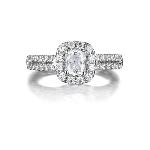 Cushion Cut Diamond Engagement Ring S201510A and Band Set S201510B