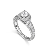 Cushion Cut Diamond Engagement Ring S201512A and Band Set S201512B