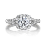 Round Diamond Halo Engagement Ring S201522A and Band Set S201522B