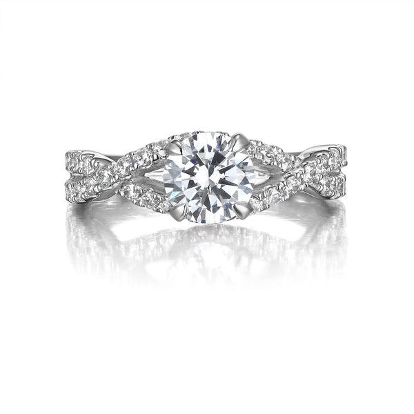 Round Diamond Engagement Ring S201526A and Band S201526B Set