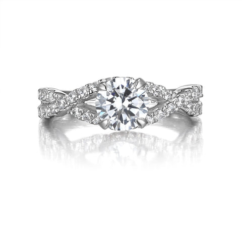 Round Diamond Engagement Ring S201526ARND200WG14 and Band S201526BRND200WG14 Set