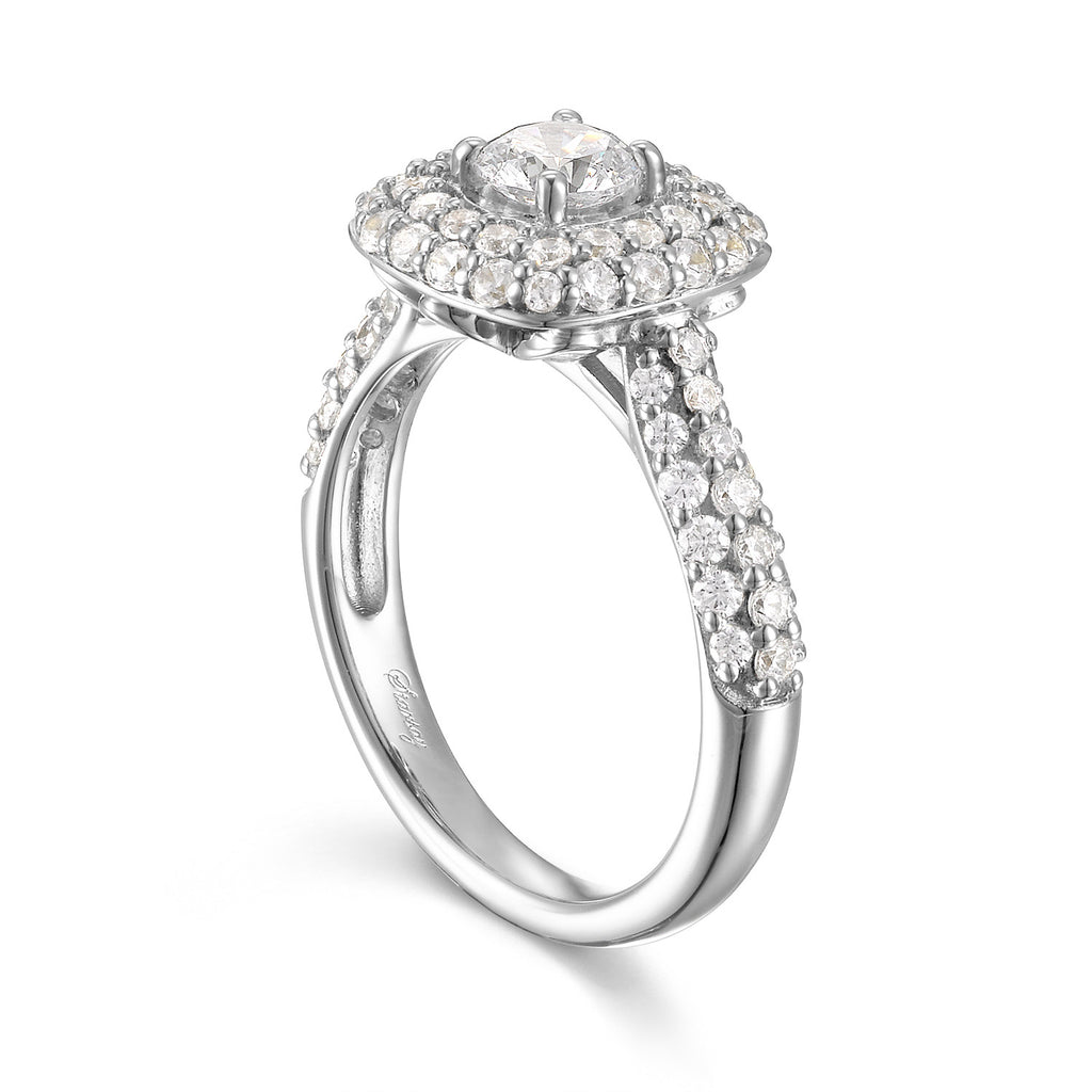 Round Diamond Halo Engagement Ring S201539 and Band Set S201539B