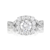 Round Diamond Halo Engagement Ring S201540A and Band Set S201540B