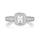 Cushion Cut Diamond Engagement Ring S20156A and Band Set S20156B