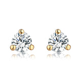 Yellow Gold Solitaire Earring 14 KT in 0.33 Ct Tw | S201971