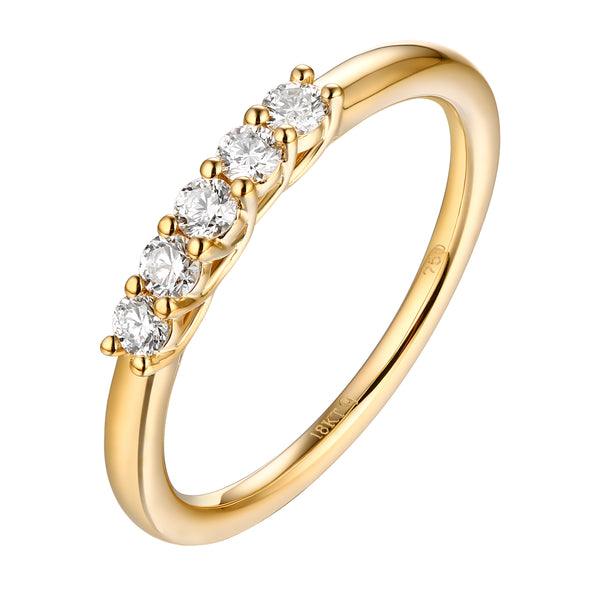 14KT Yellow Gold 5 Diamond Set Band - S201977B