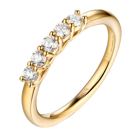 14KT Yellow Gold 5 Diamond Band - S201978B