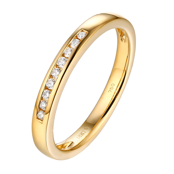 14KT Yellow Gold 7 Diamond Channel Band - S201982B