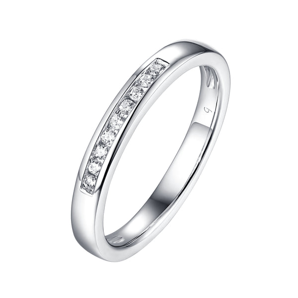14KT White Gold 9 Diamond Channel Band - S201982B