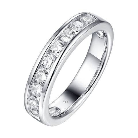 14KT White Gold 7 Diamond Channel Band - S201986B