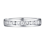 14KT White Gold 7 Diamond Channel Band - S201986B