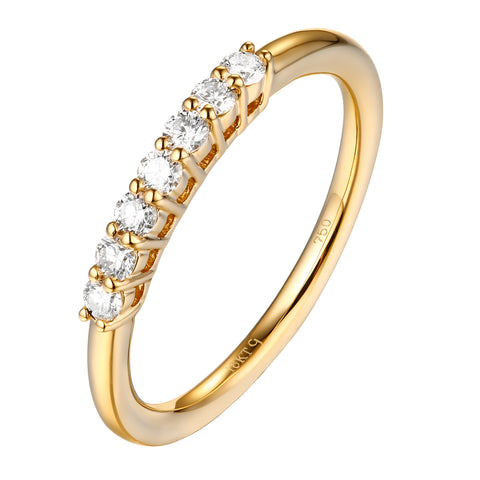 14KT Yellow Gold 7 Diamond Prong Band - S201988B