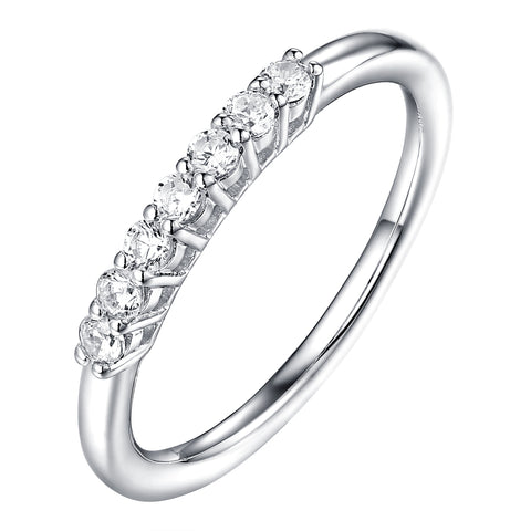 14KT White Gold 7 Diamond Prong Band - S201988B