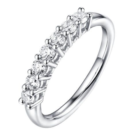 14KT White Gold 7 Diamond Prong Band - S201990B