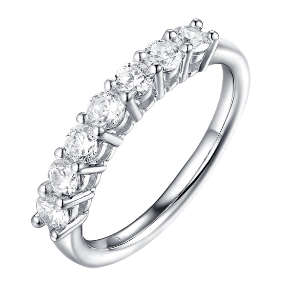 14KT White Gold 7 Diamond Prong Band - S201991B