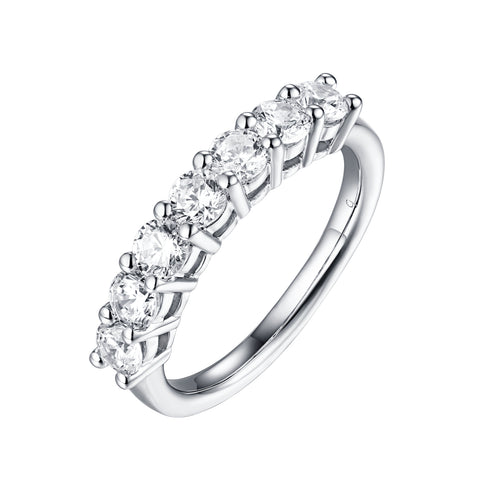 14KT White Gold 7 Diamond Prong Band - S201992B