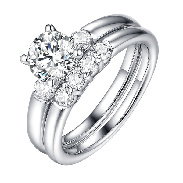 Solitaire Plus Engagement Ring S201996A and Wedding Set S201996B