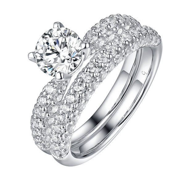 Solitaire Plus Engagement Ring S2012000A and Matching Wedding Band Set S2012000B