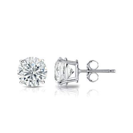 White Gold Solitaire Earring 14 KT in 1.00 Ct Tw | S201974
